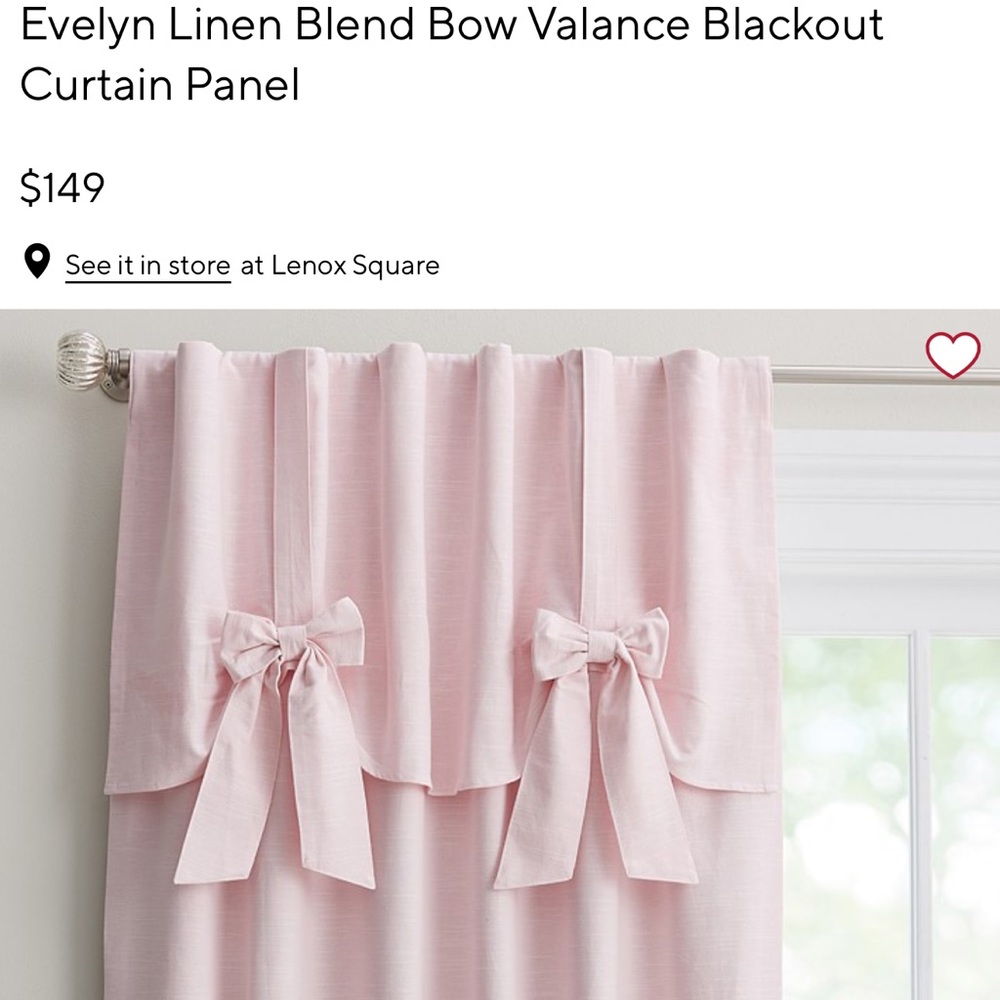 EUC Evelyn Bow Blackout Curtains in pink - 96" length - 2 panels